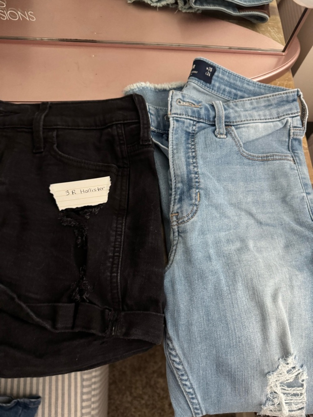 Hollister Women’s Denim Jeans and Black shorts